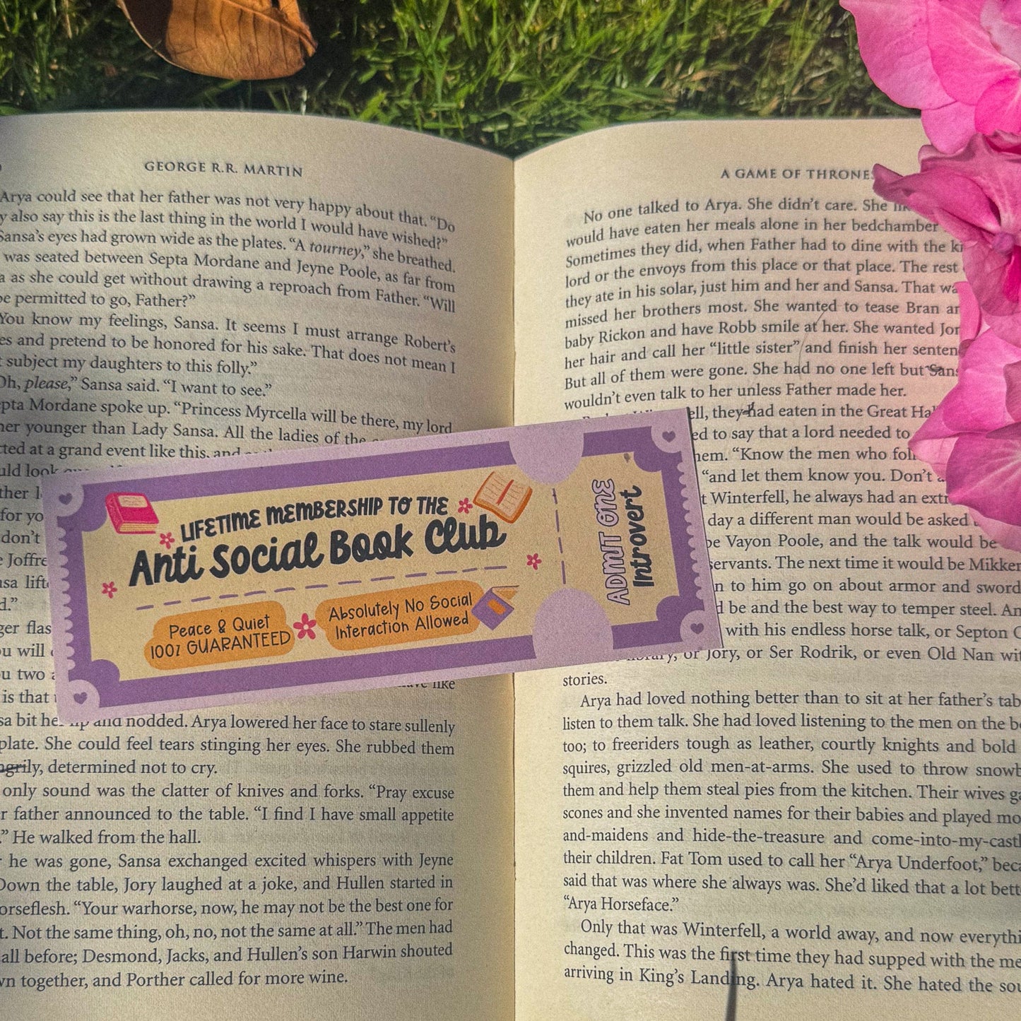 anti social book club ~ bookmark - pae pukapuka