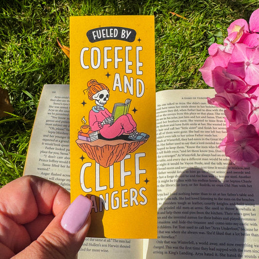 Fueled by Coffee and Cliffhangers ~ Bookmark - Pae Pukapuka