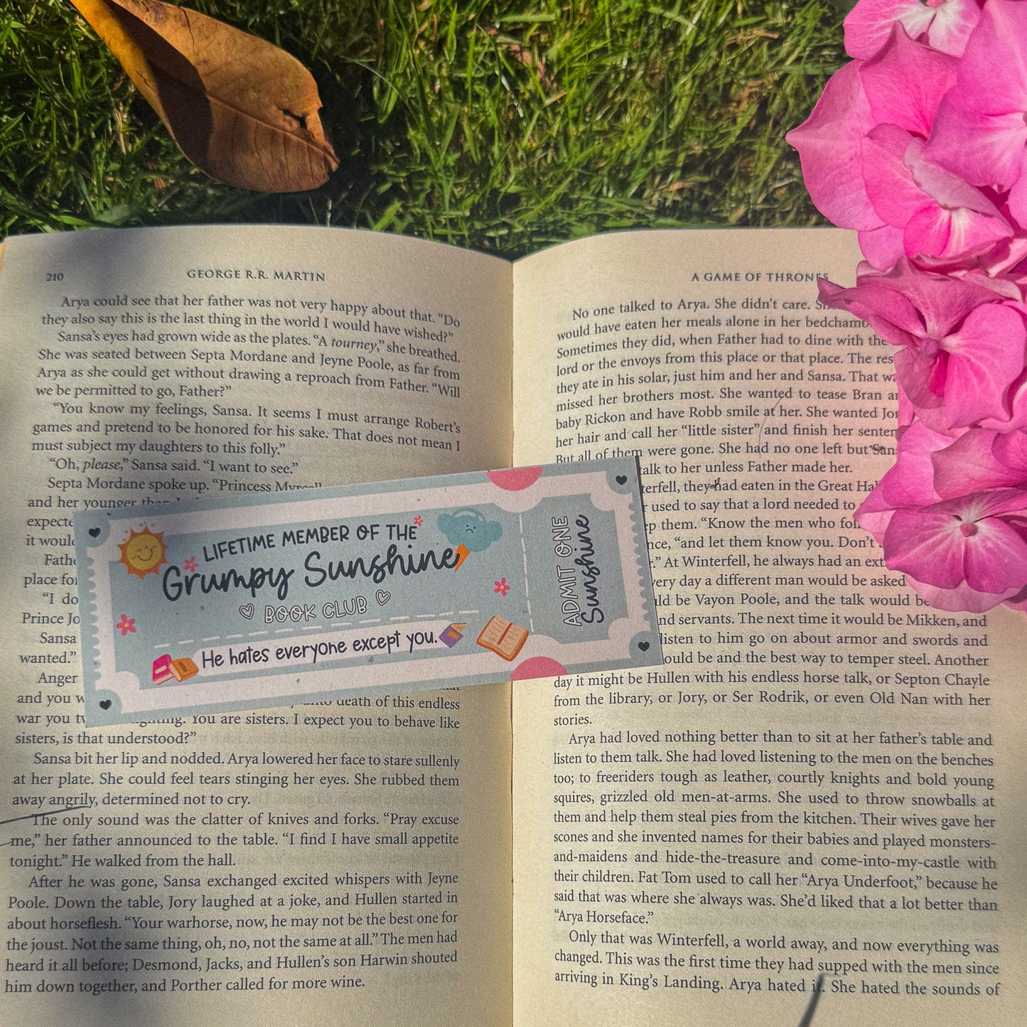 grumpy sunshine book club ~ bookmark - pae pukapuka