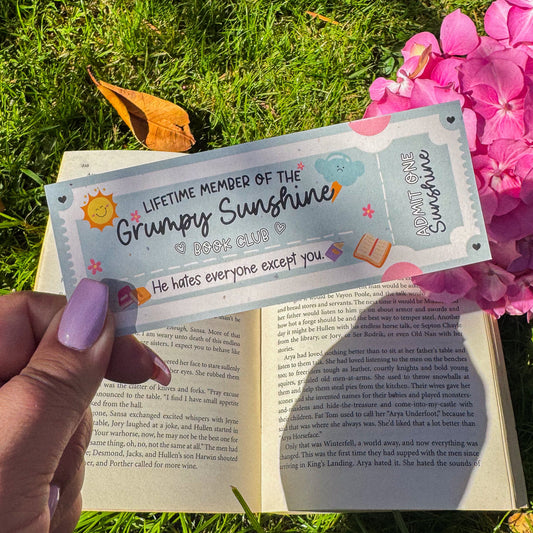 Grumpy Sunshine Book Club ~ Bookmark - Pae Pukapuka