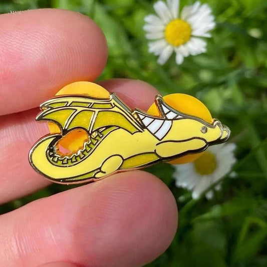 Yellow Dragon Enamel Pin | Hard Enamel Pin - Nymeris Art - Pae Pukapuka