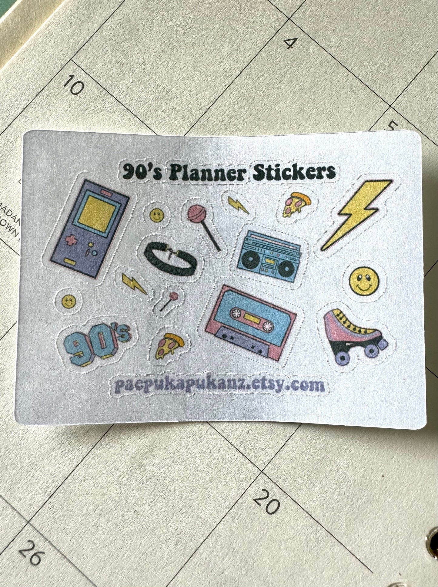 90's planner stickers ~ mini planner sticker sheet - pae pukapuka