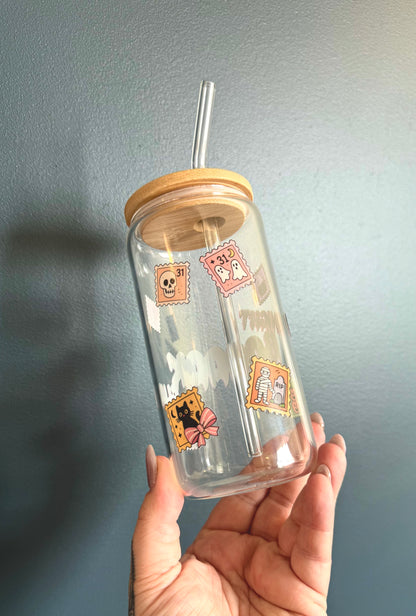 Midnight Booook Club ~ Glass Can Mug ~ 16oz