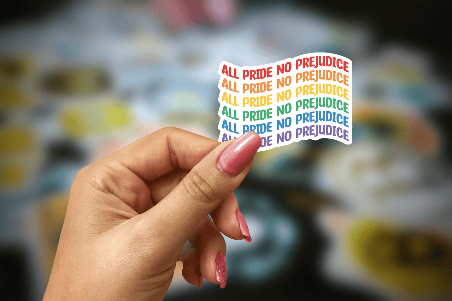 all pride no prejudice ~ pride ~ vinyl sticker - pae pukapuka