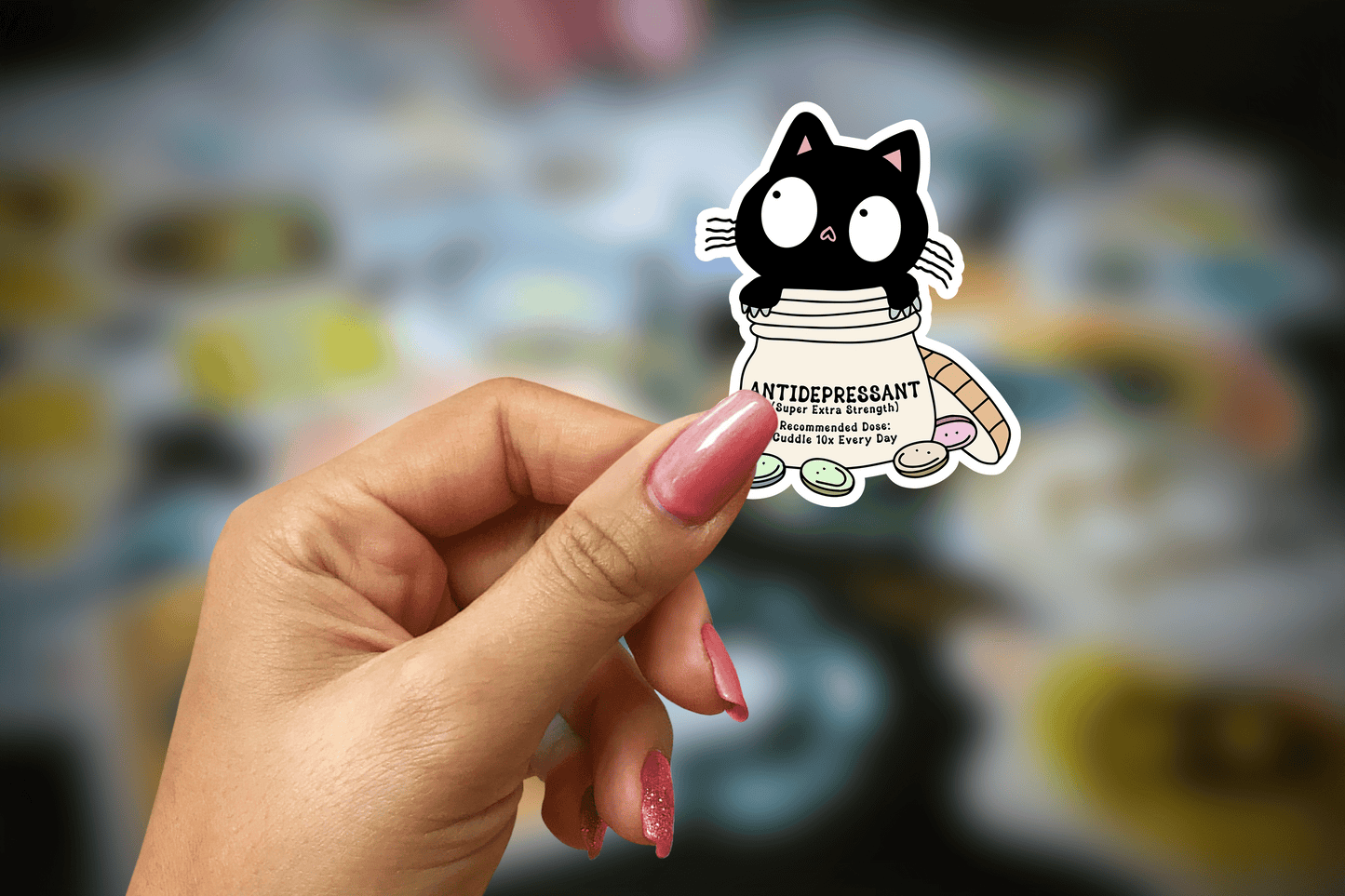 anti - depressant super extra strength ~ vinyl sticker - pae pukapuka