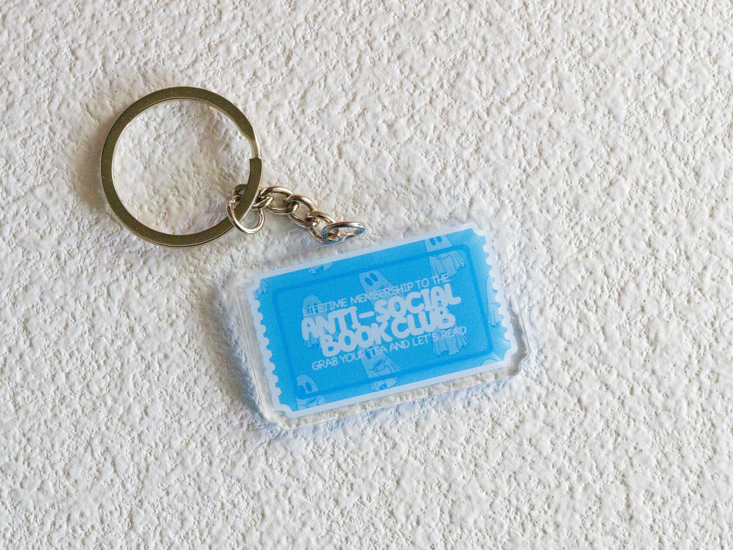 anti - social bookclub - keyring - pae pukapuka