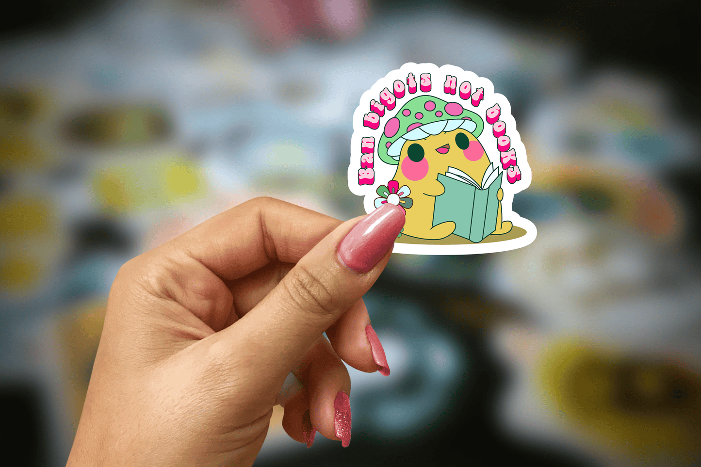 anxious but cute frog ~ vinyl sticker - pae pukapuka