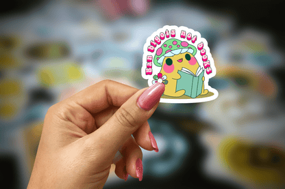 anxious but cute frog ~ vinyl sticker - Pae Pukapuka