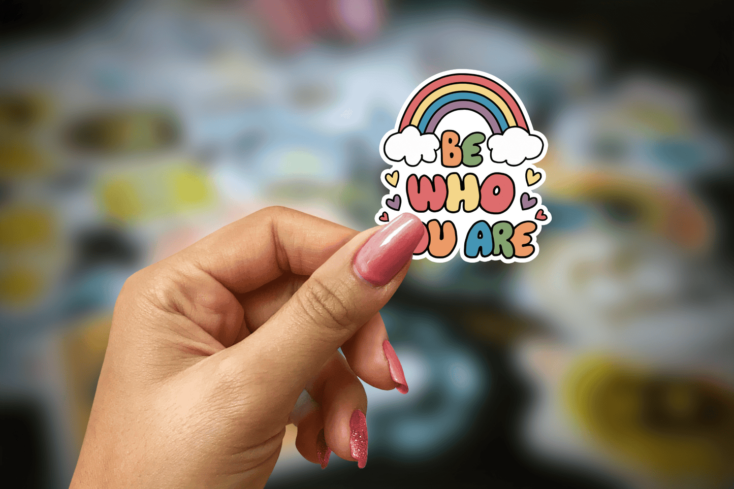 be who you are ~ pride ~ vinyl sticker - pae pukapuka