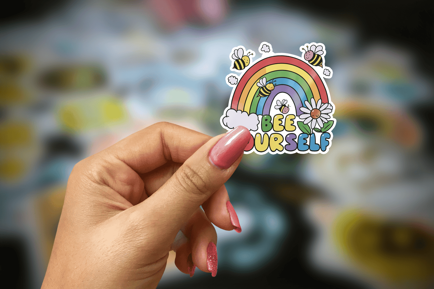 bee yourself ~ pride ~ vinyl sticker - pae pukapuka