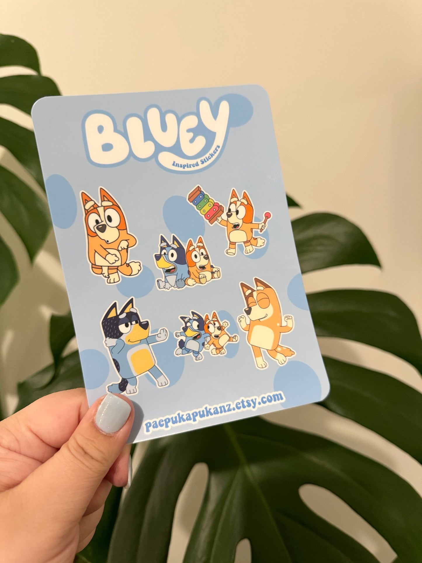 bluey and friends inspired ~ vinyl sticker sheets - pae pukapuka