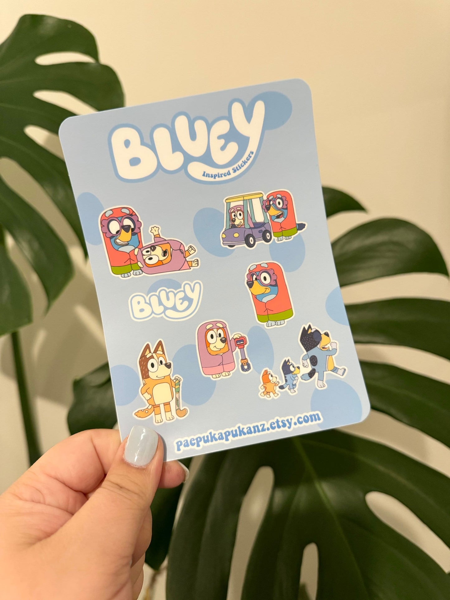 bluey and friends inspired ~ vinyl sticker sheets - pae pukapuka