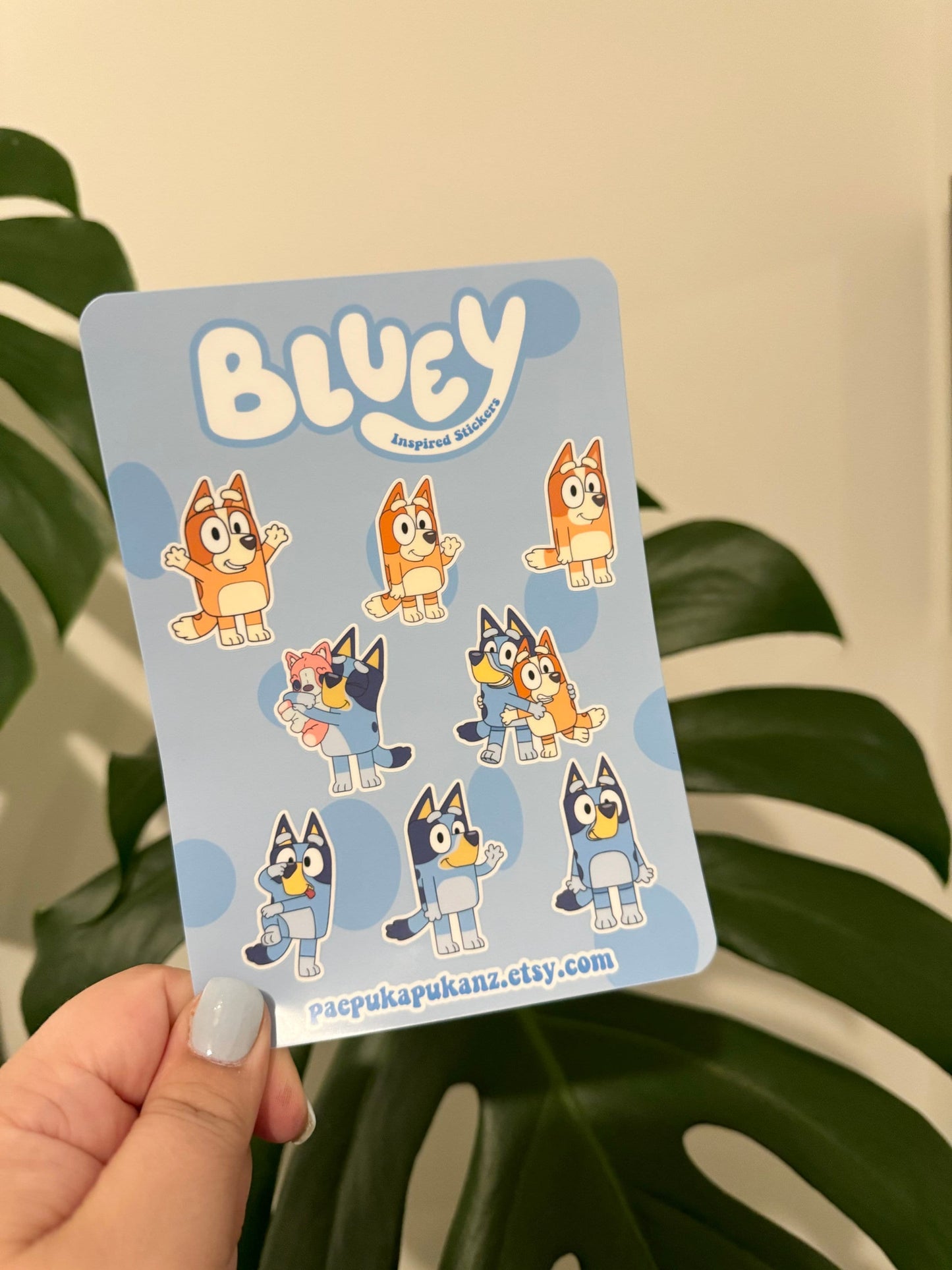 bluey and friends inspired ~ vinyl sticker sheets - pae pukapuka