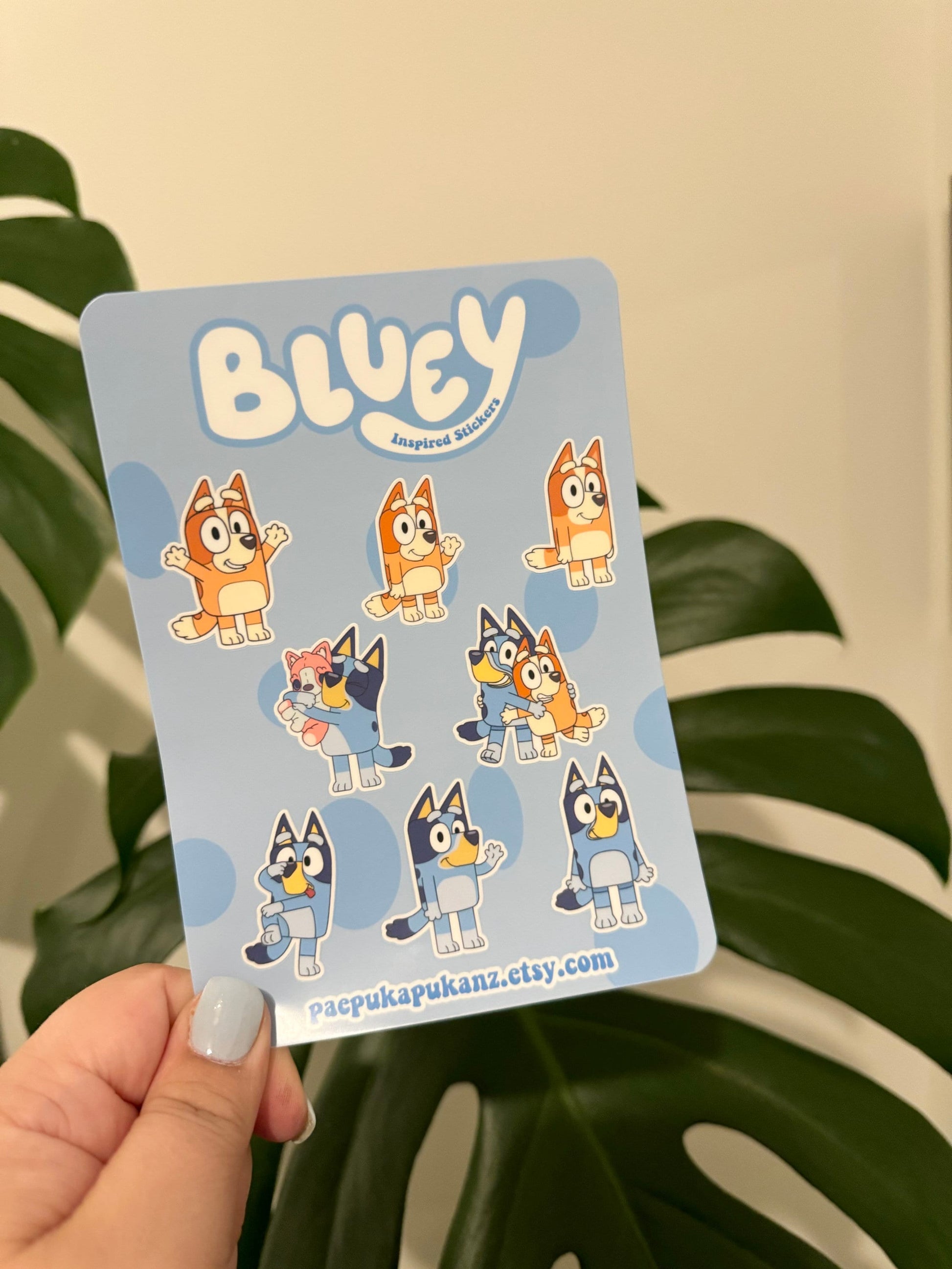 Bluey and friends inspired ~ vinyl sticker sheets - Pae Pukapuka