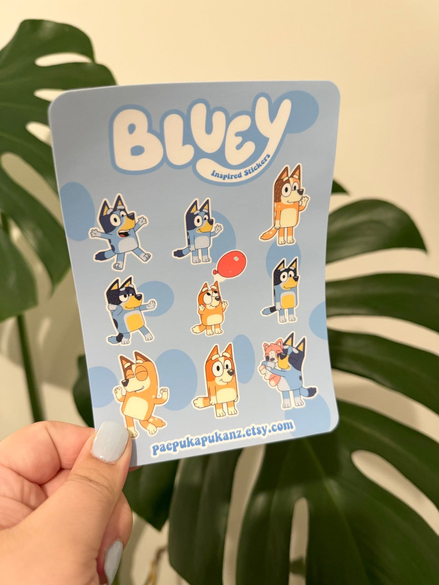 bluey and friends inspired ~ vinyl sticker sheets - pae pukapuka