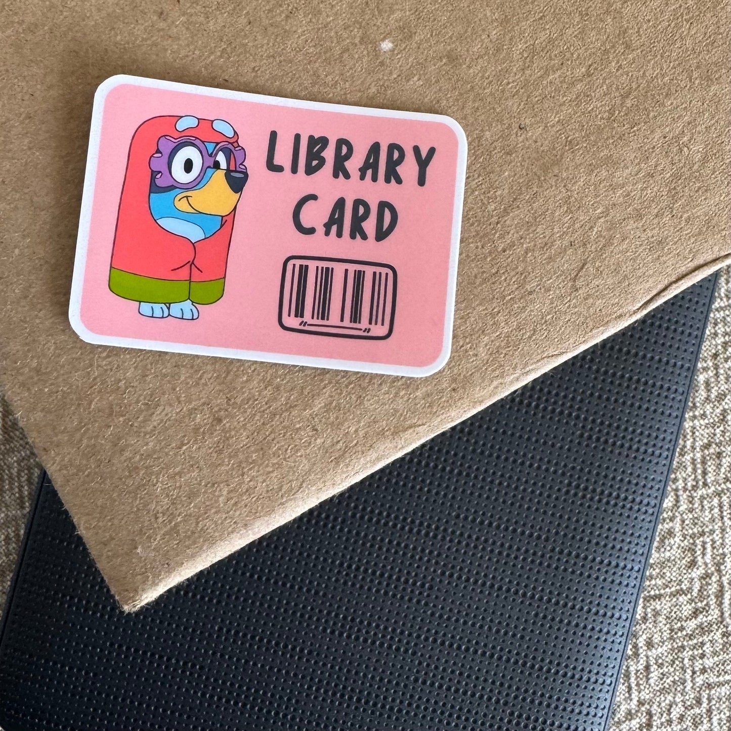 bluey library card ~ vinyl sticker - pae pukapuka