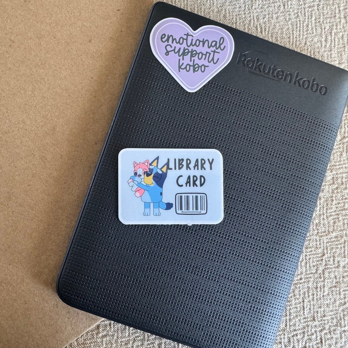 bluey library card ~ vinyl sticker - pae pukapuka