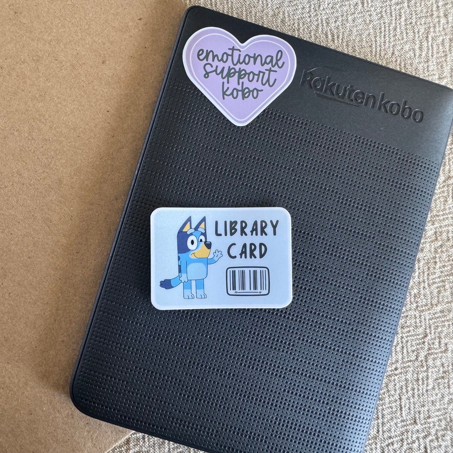 bluey library card ~ vinyl sticker - pae pukapuka