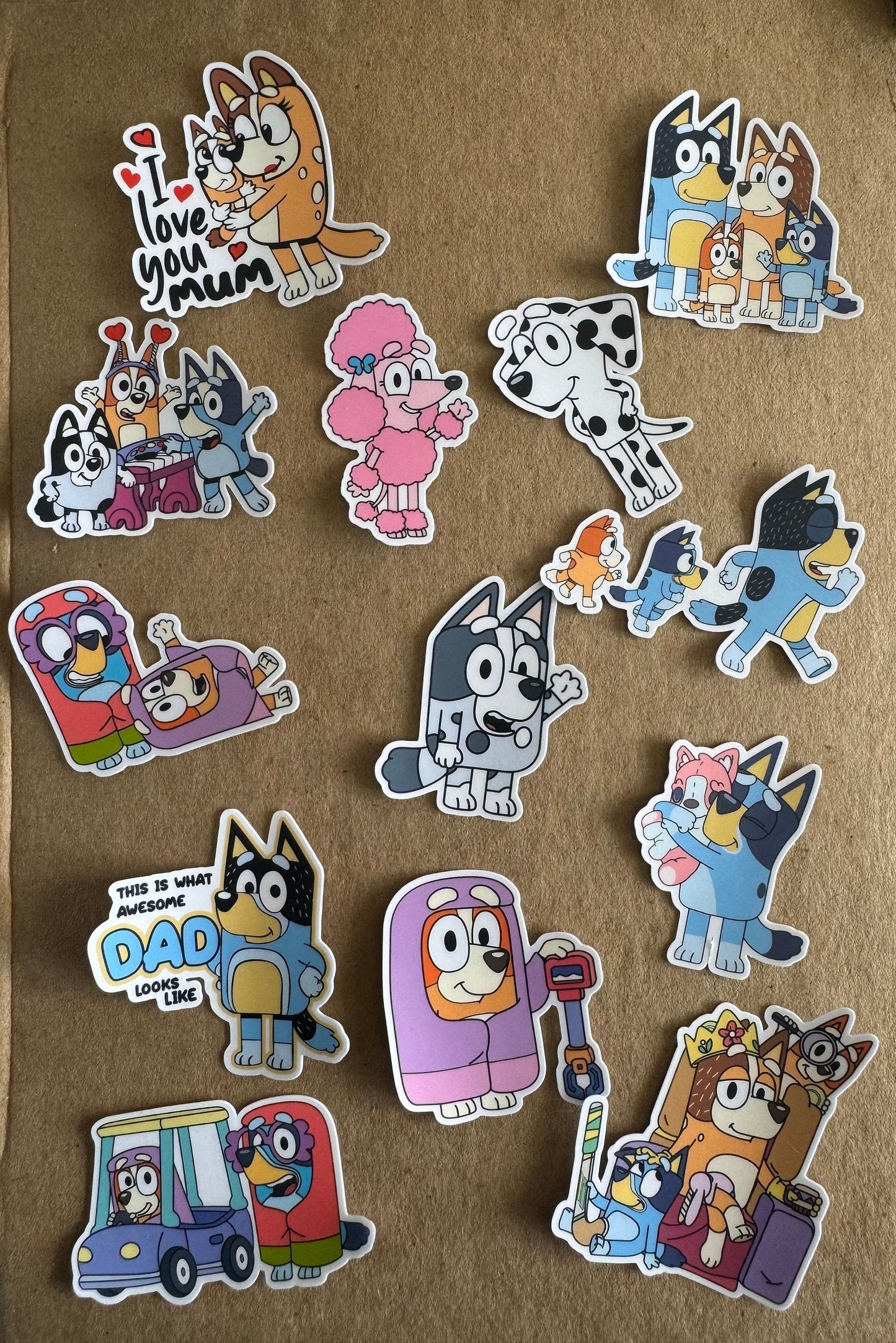 bluey variety pack ~ vinyl stickers - pae pukapuka