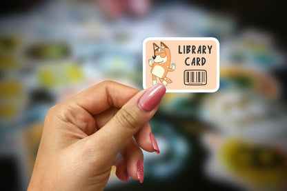 bluey's family library card ~ vinyl sticker - Pae Pukapuka