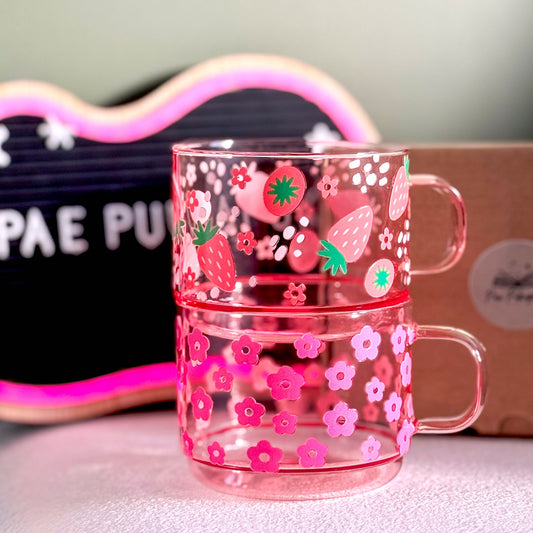 Blushing Pink Glass Mug ~ Limited Run - Pae Pukapuka