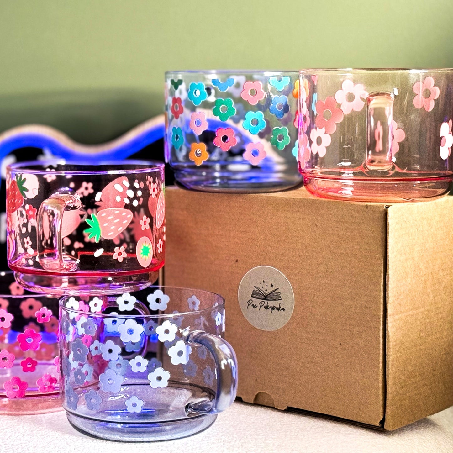 blushing pink glass mug ~ limited run - pae pukapuka