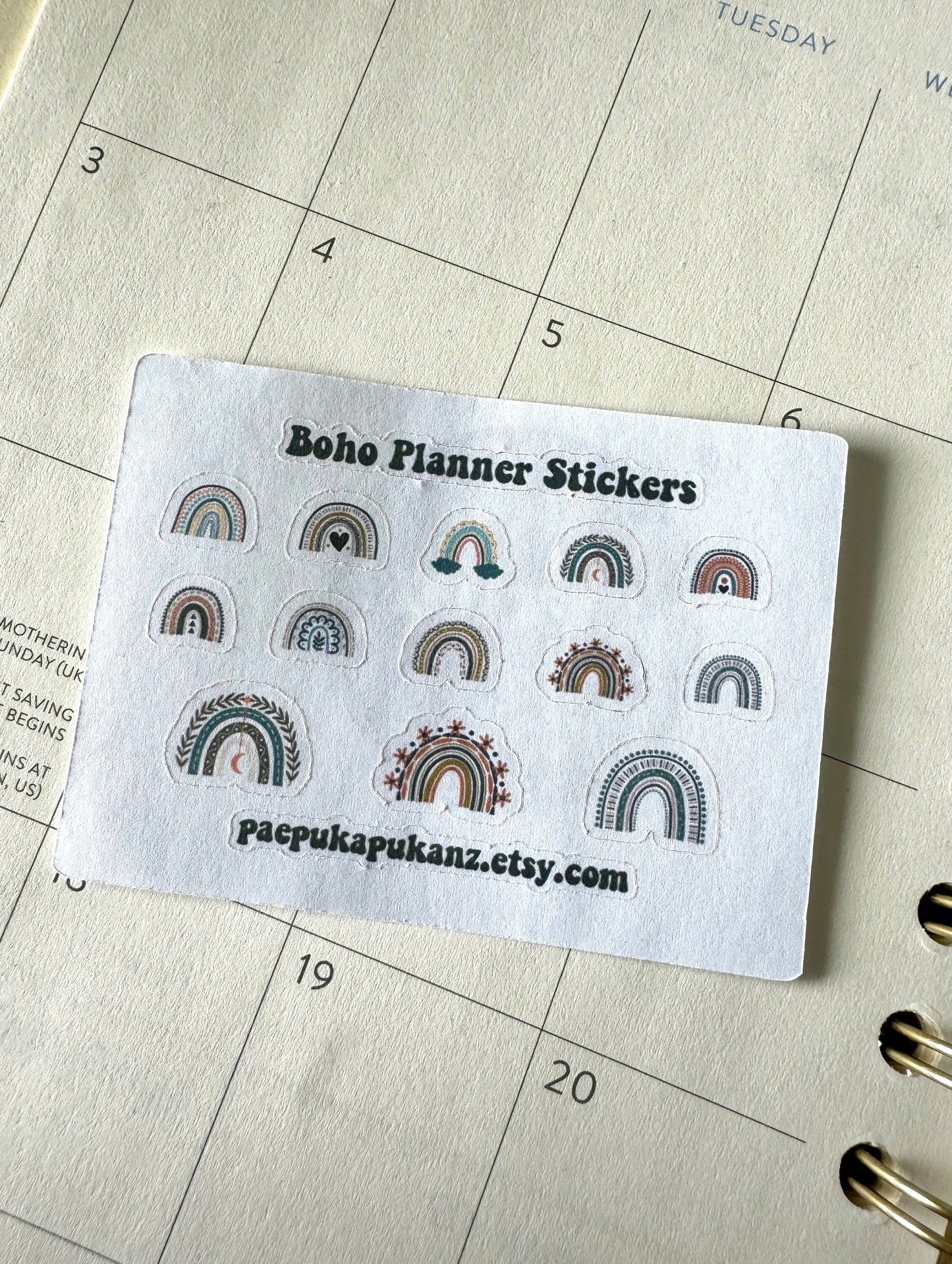 boho planner stickers ~ mini planner sticker sheet - pae pukapuka