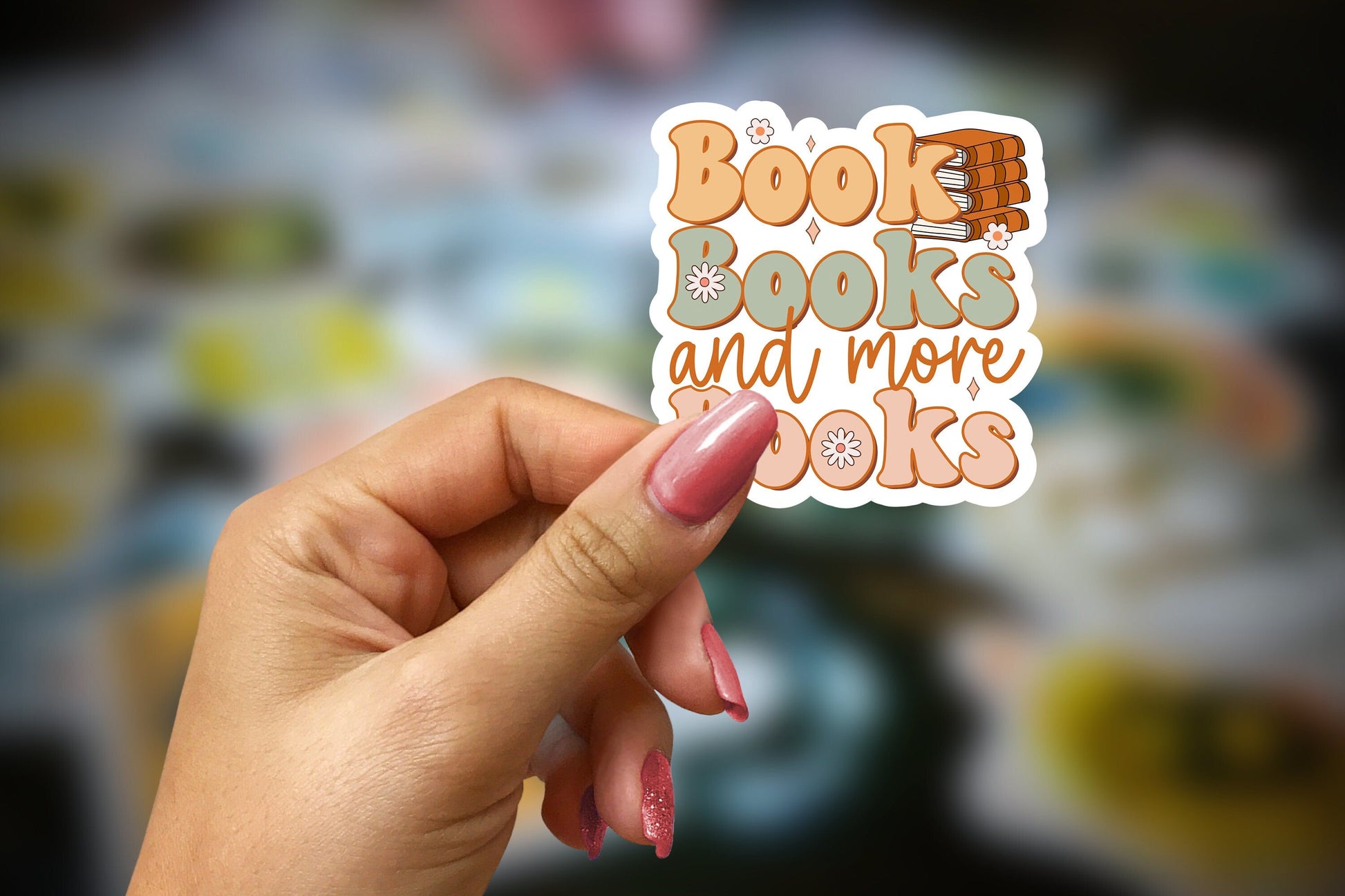 books books and more books ~ vinyl sticker - Pae Pukapuka