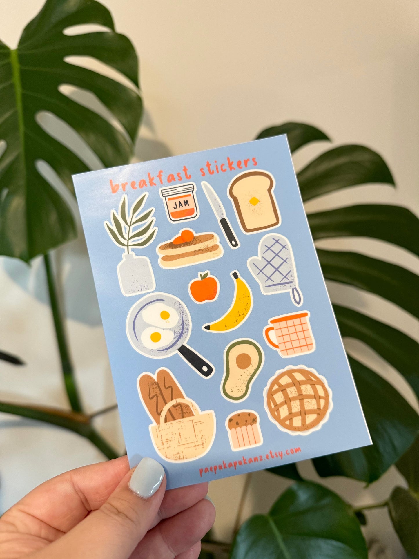 breakfast ~ vinyl sticker sheet - pae pukapuka