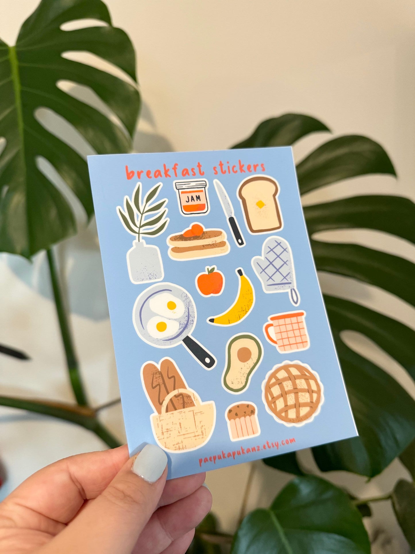 breakfast ~ vinyl sticker sheet - pae pukapuka