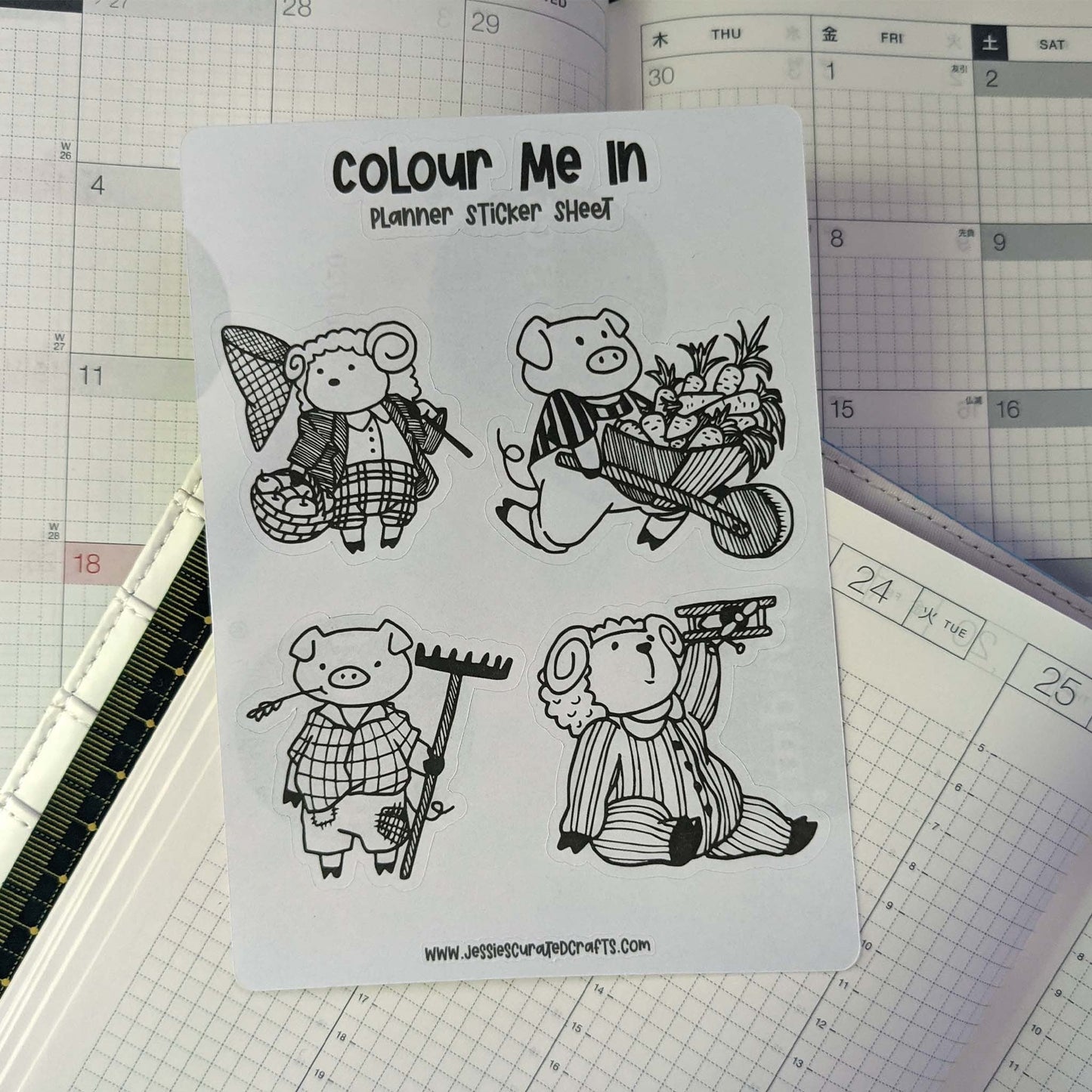 clearance kawaii and colour in ~ planner sticker sheet - pae pukapuka