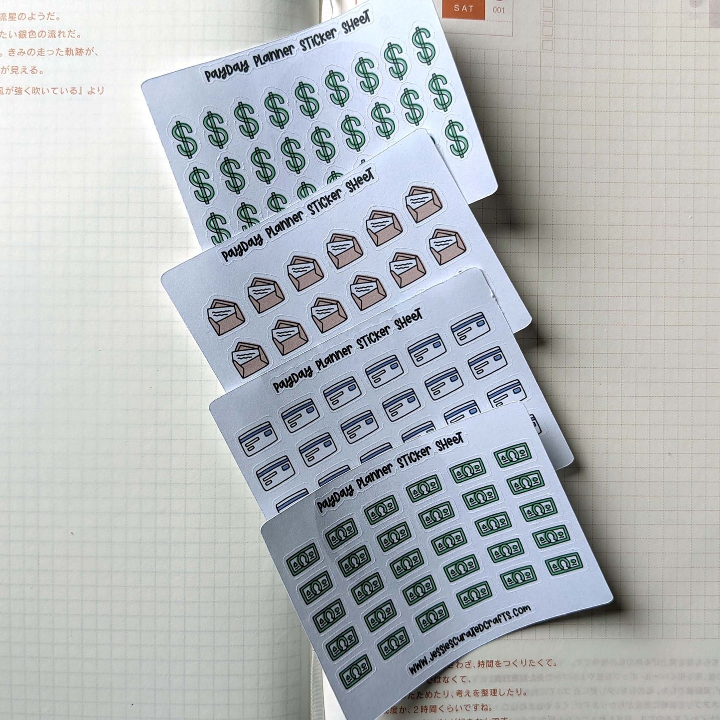 clearance pay day set ~ mini planner sticker sheet - pae pukapuka