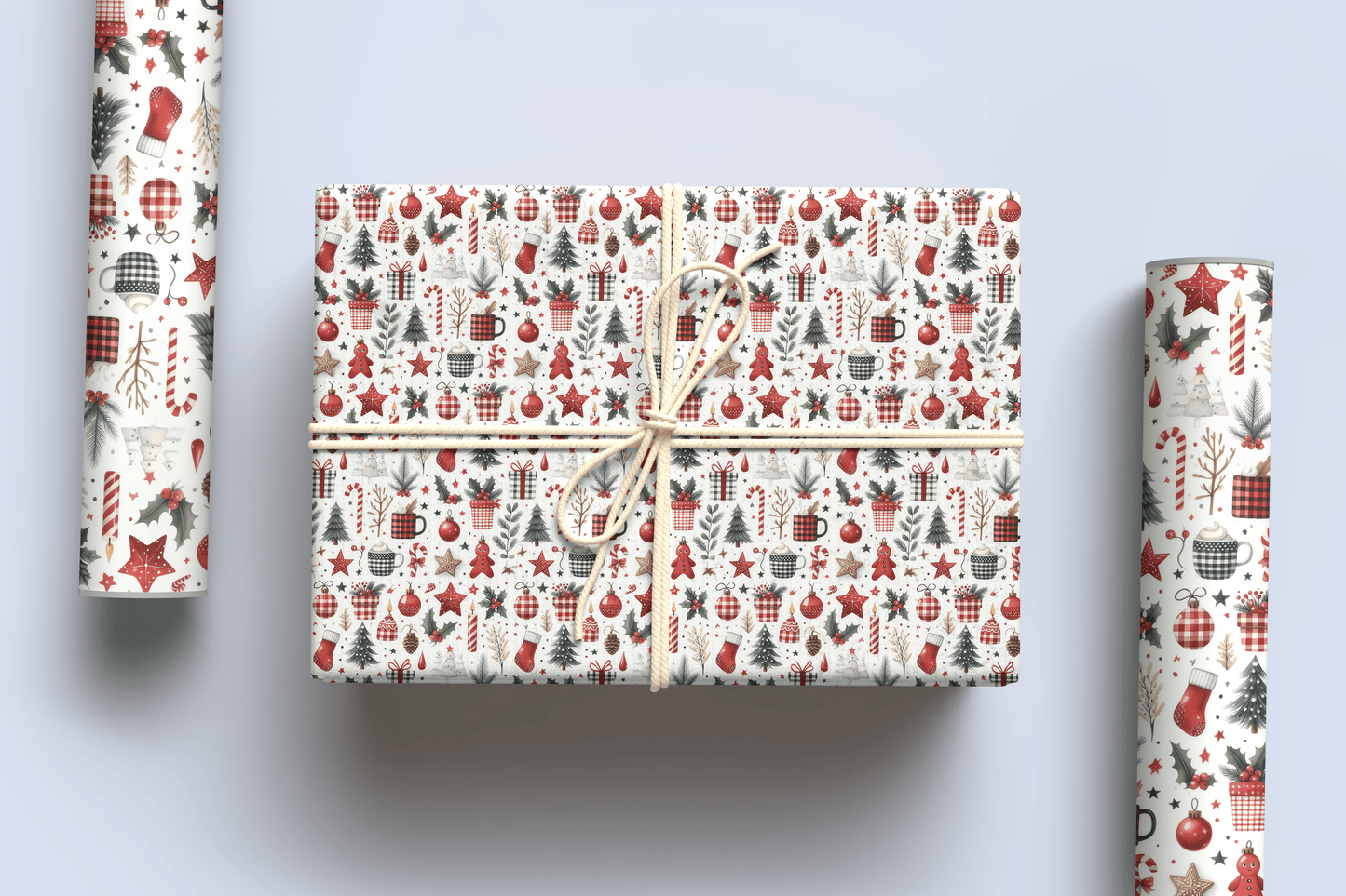 dark vintage christmas wrapping paper ~ a3 - pae pukapuka