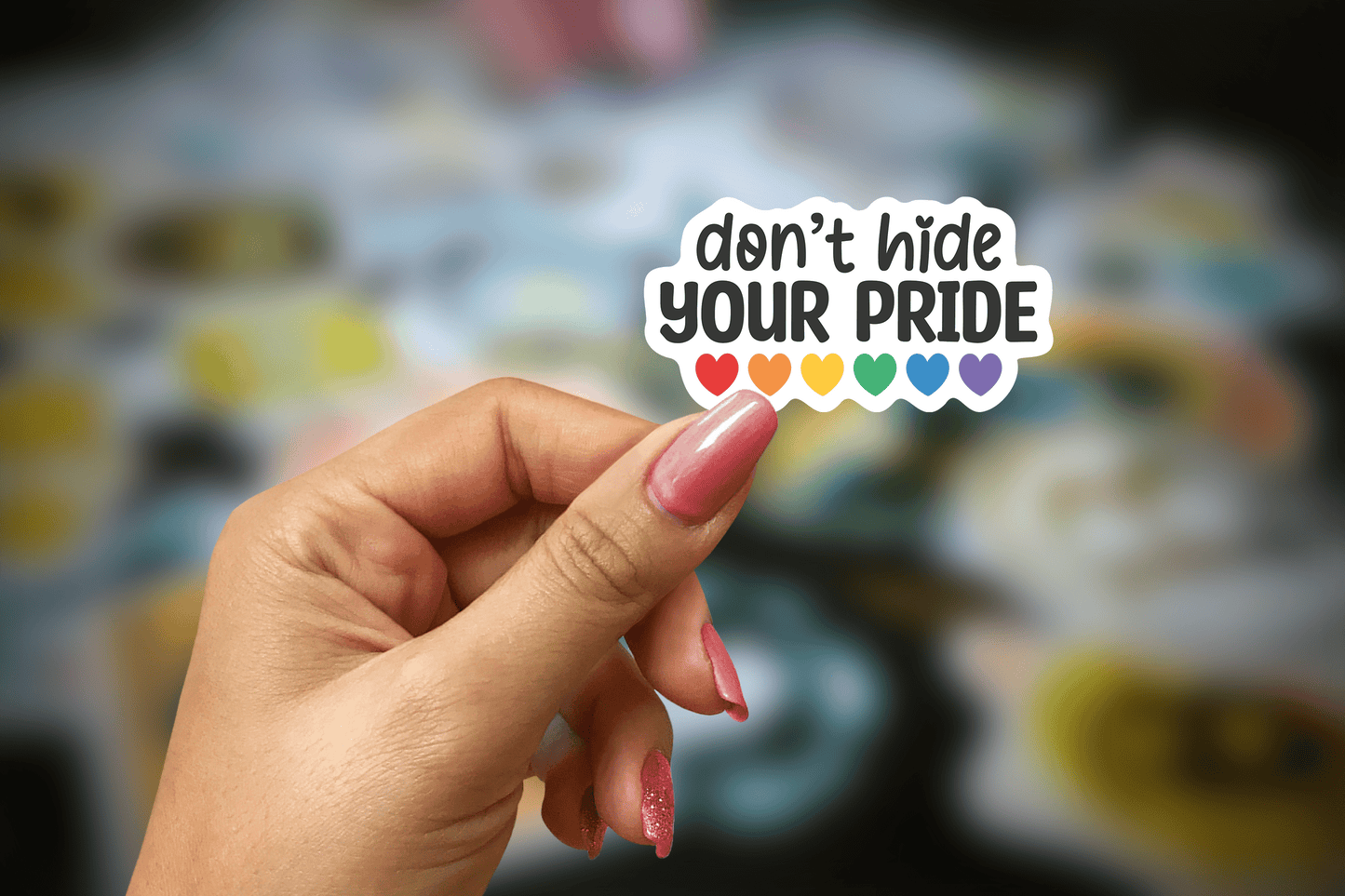 don't hide your pride ~ pride ~ vinyl sticker - pae pukapuka