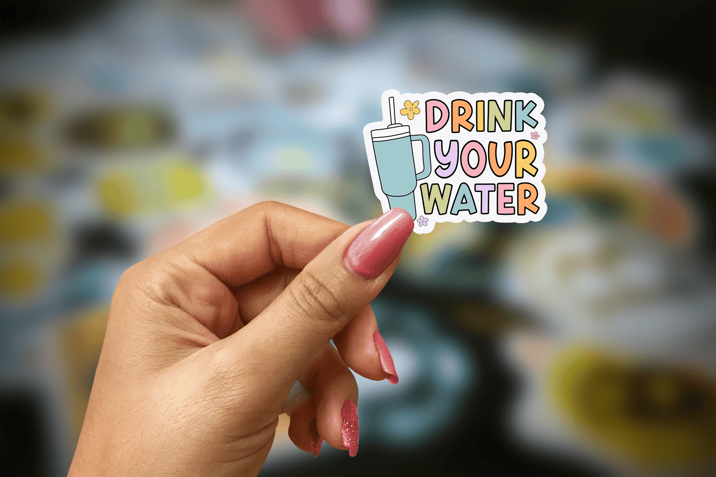 drink your water ~ vinyl sticker - pae pukapuka