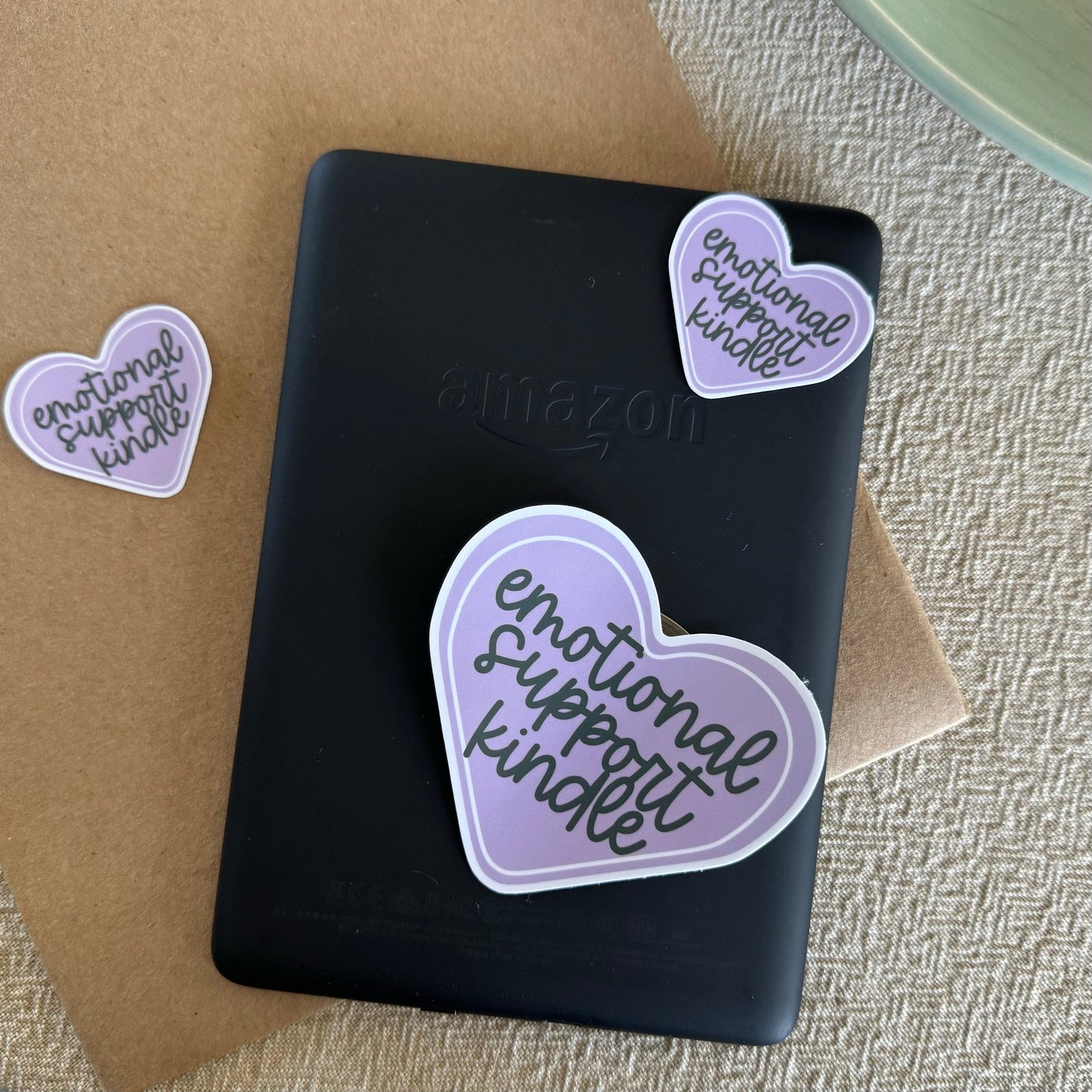 emotional support kindle | purple + black ~ vinyl sticker - pae pukapuka