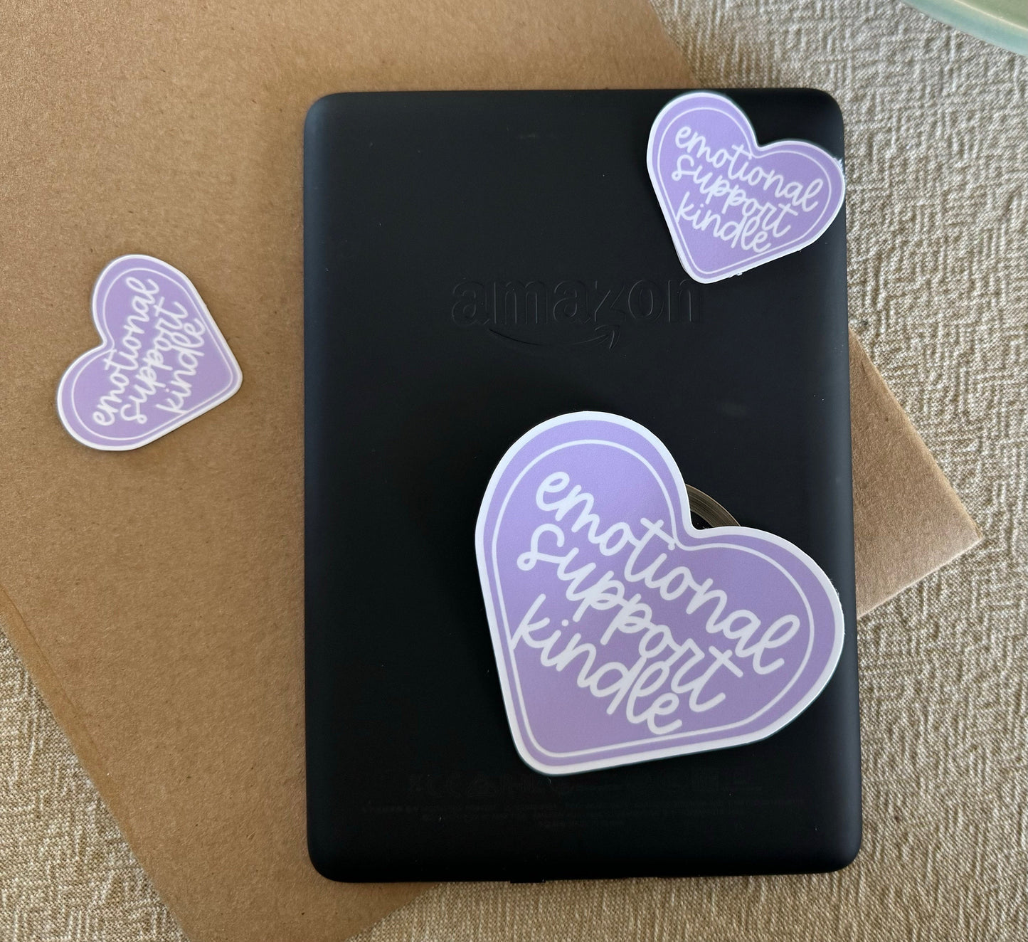 emotional support kindle | purple + white ~ vinyl sticker - pae pukapuka