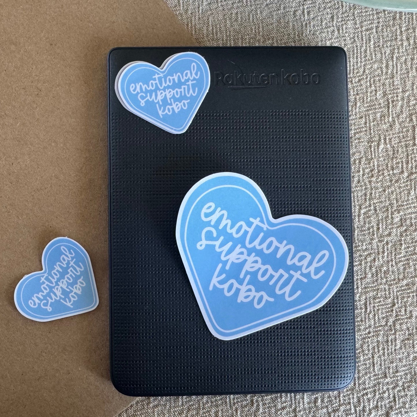 emotional support kobo | blue + white ~ vinyl sticker - pae pukapuka