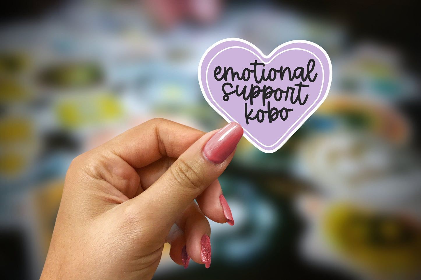 emotional support kobo | purple + black ~ vinyl sticker - pae pukapuka