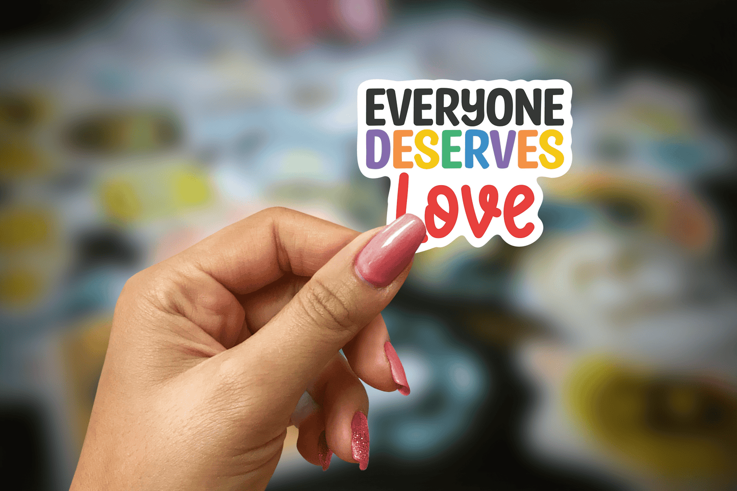 everyone deserves love ~ pride ~ vinyl sticker - pae pukapuka