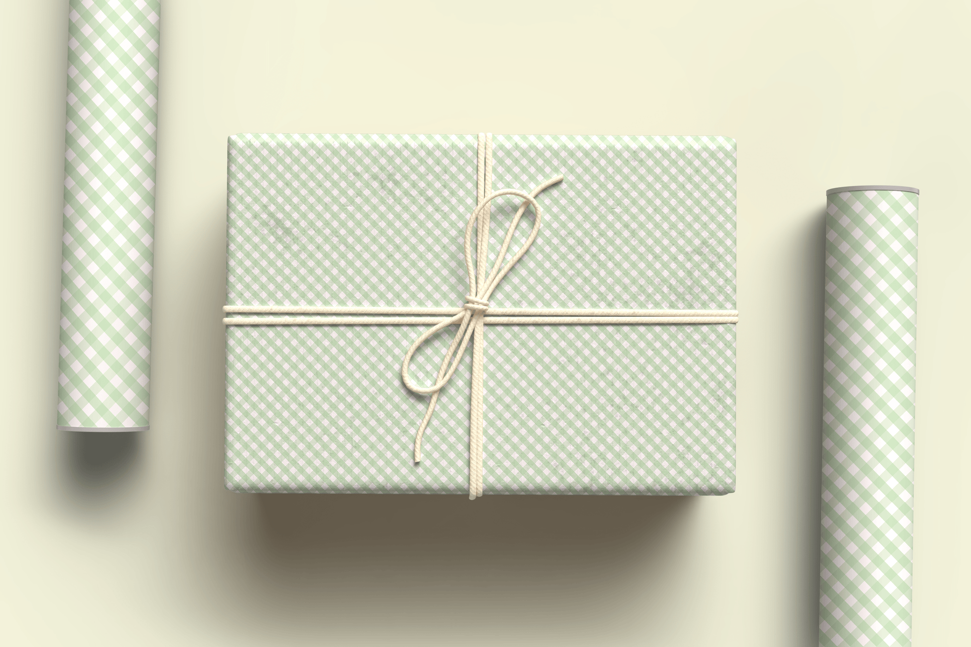 Green Gingham Wrapping Paper ~ A3 - Pae Pukapuka