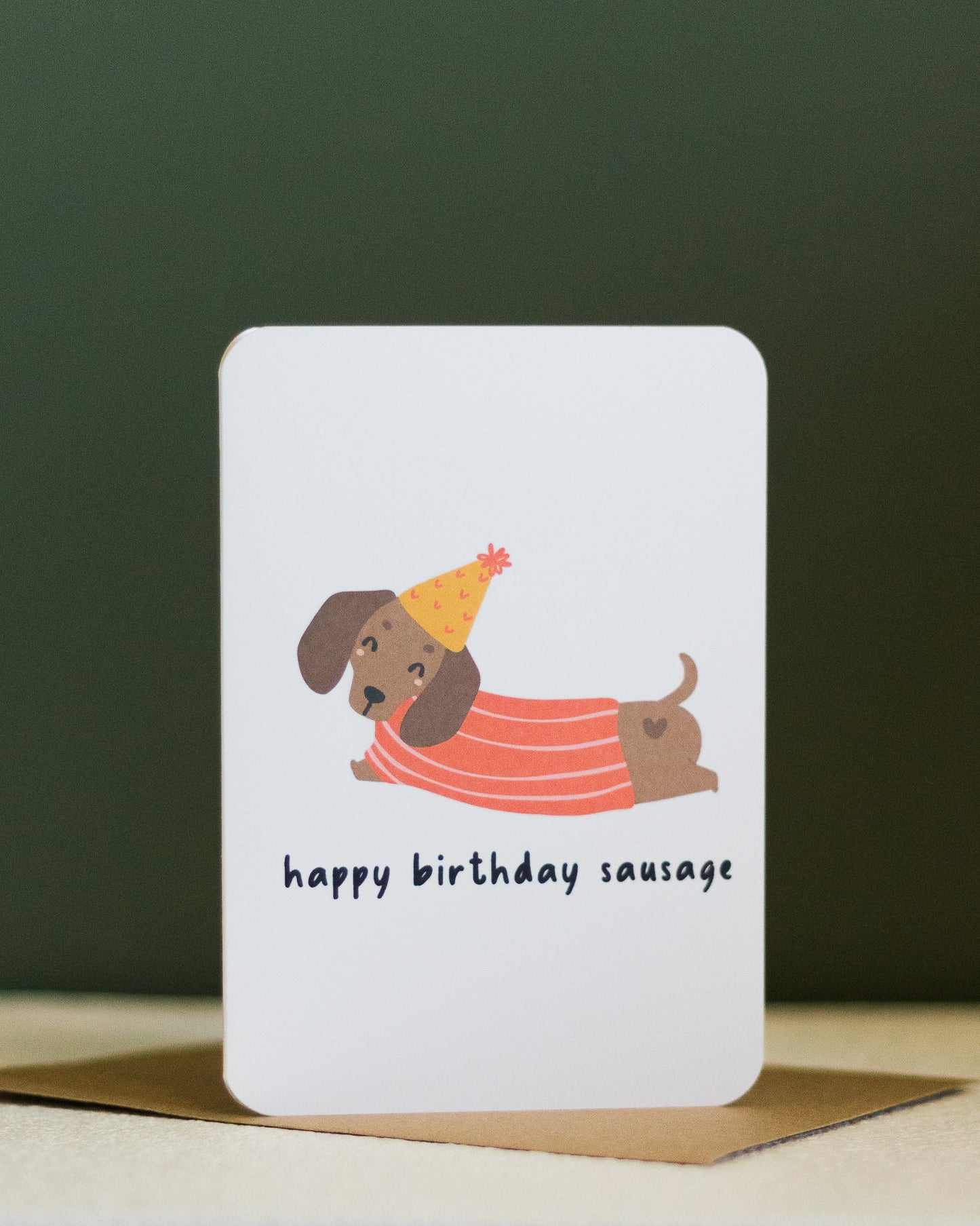 happy birthday sausage ~ greeting card - pae pukapuka