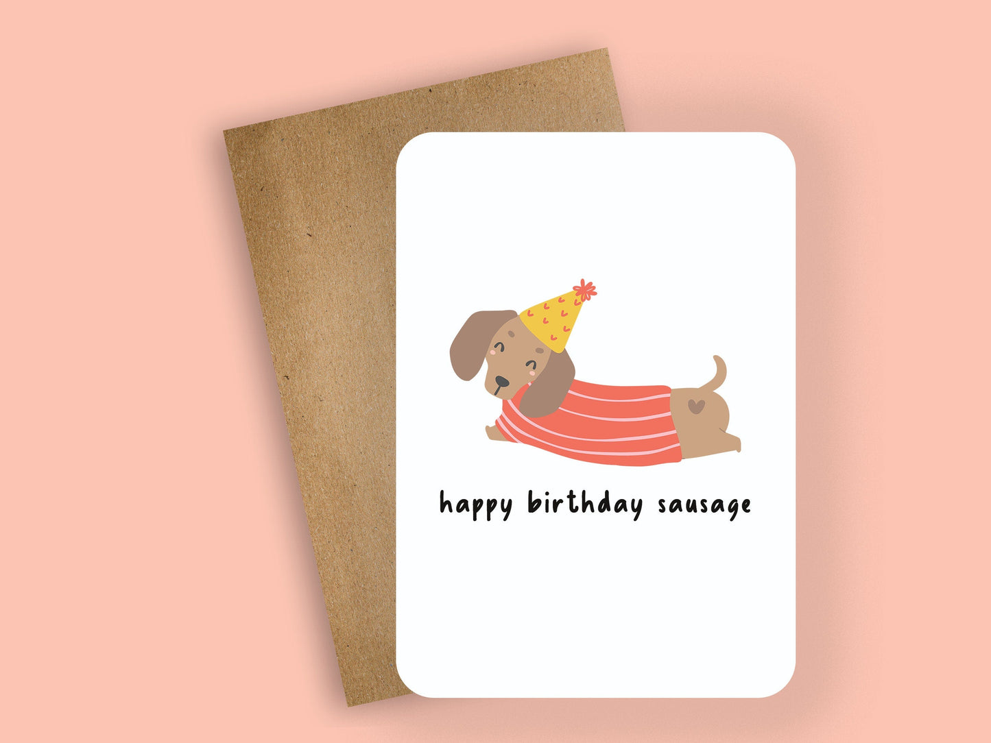 happy birthday sausage ~ greeting card - pae pukapuka