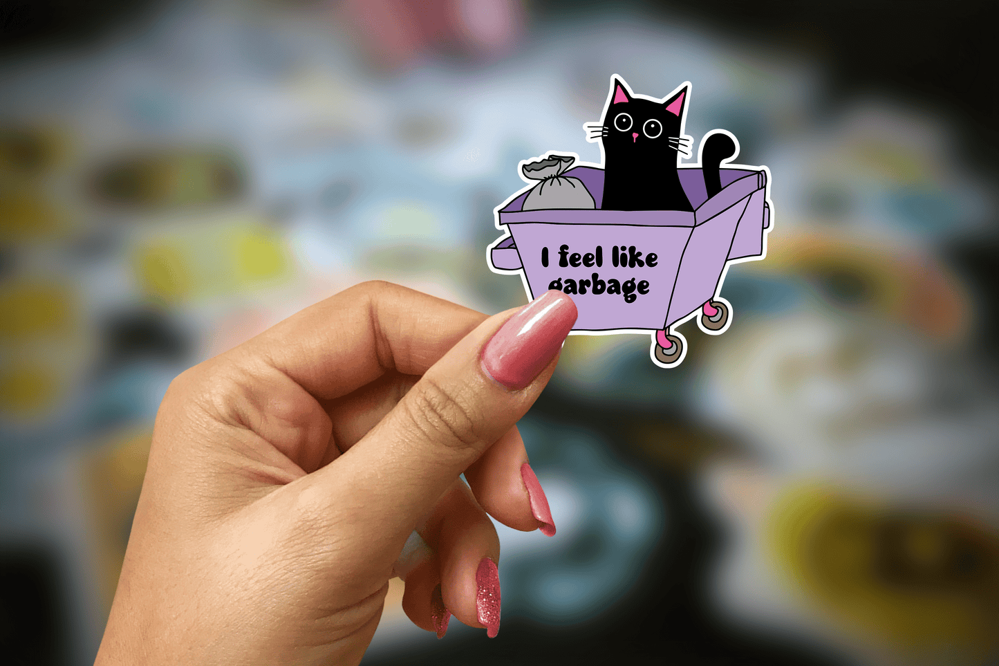 i feel like garbage ~ vinyl sticker - pae pukapuka