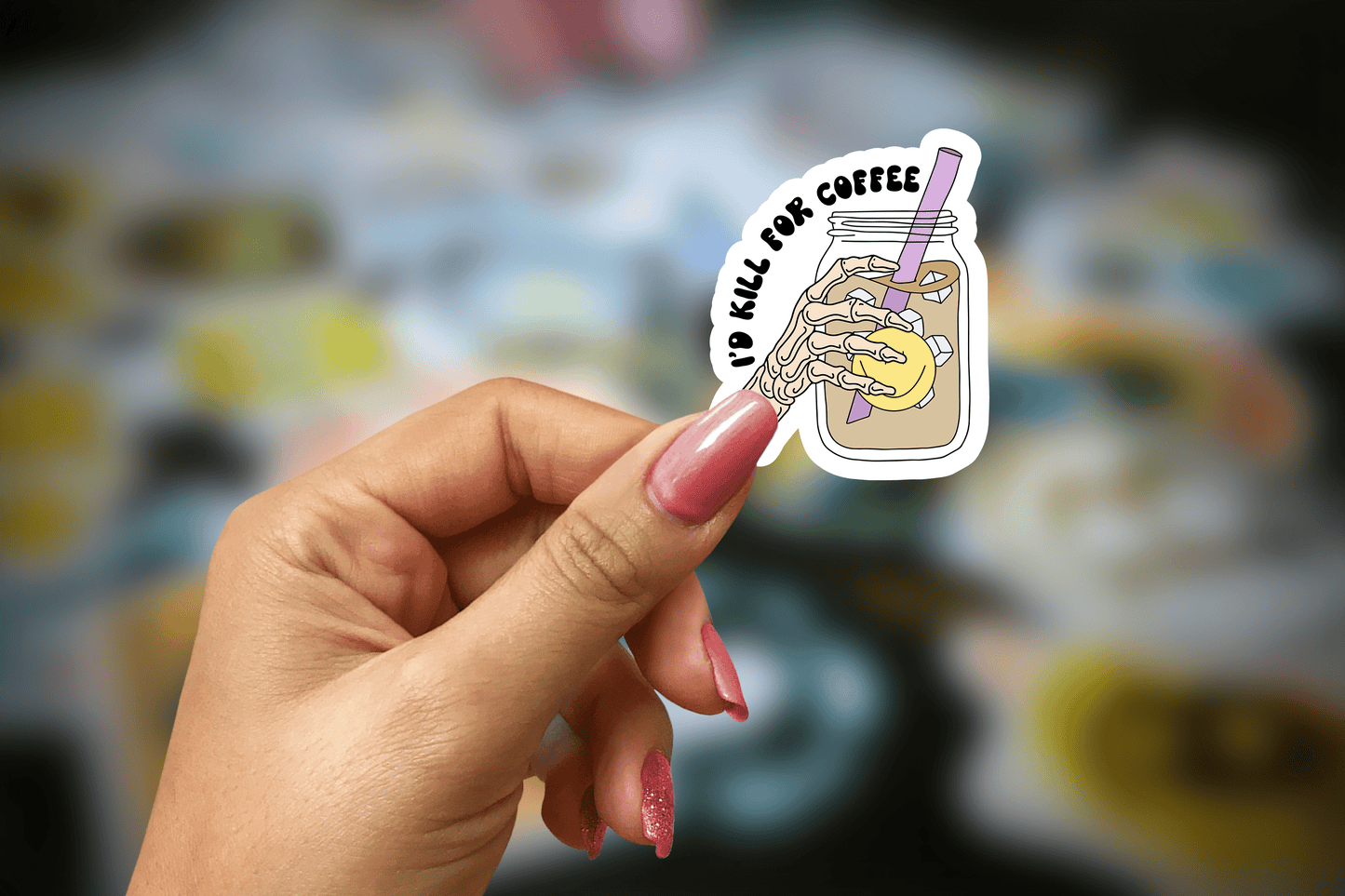 i'd kill for coffee ~ vinyl sticker - pae pukapuka