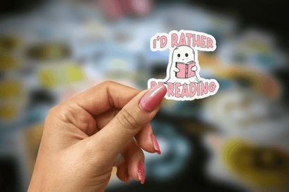 i'd rather be reading ghost ~ vinyl sticker - Pae Pukapuka