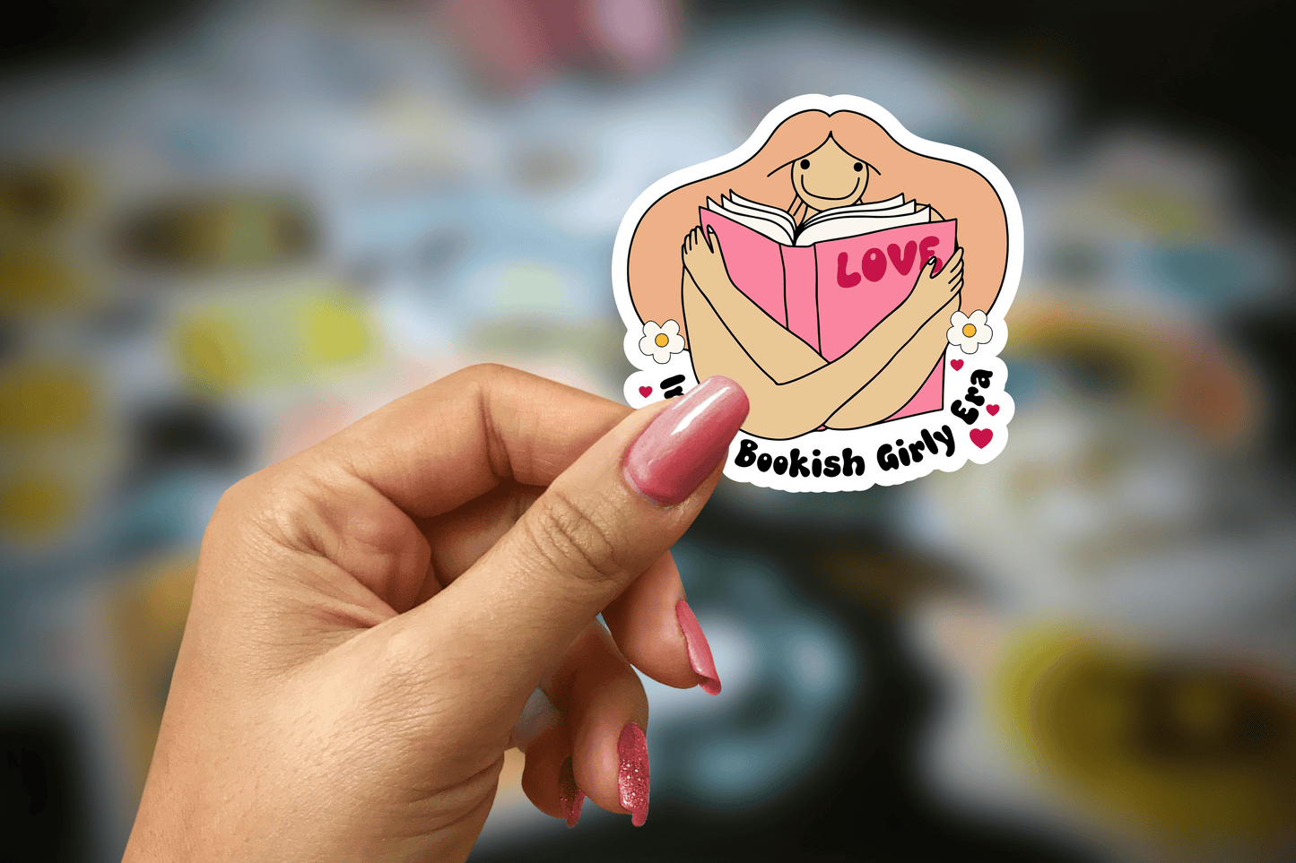 in my bookish girly area ~ vinyl sticker - pae pukapuka