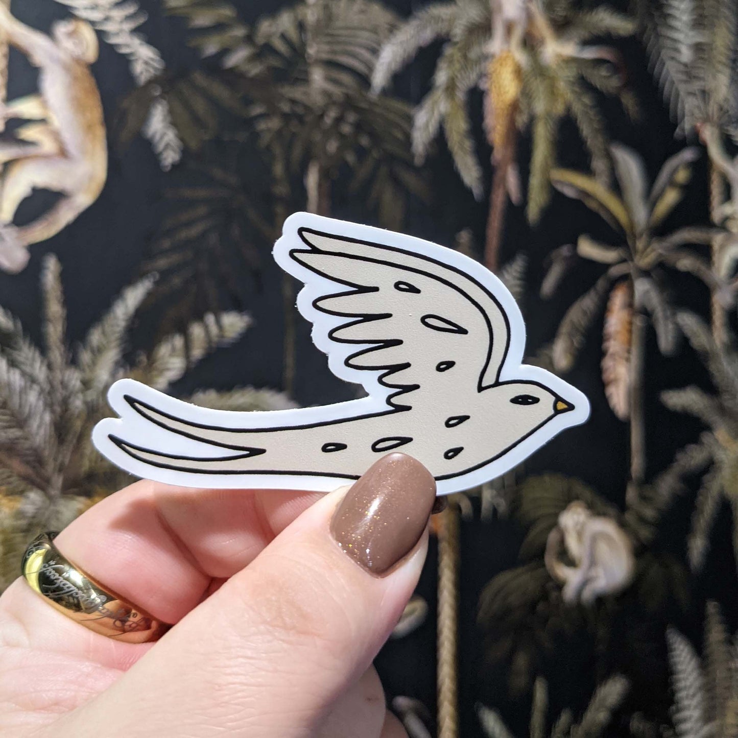 indie rose swallow ~ vinyl sticker - pae pukapuka