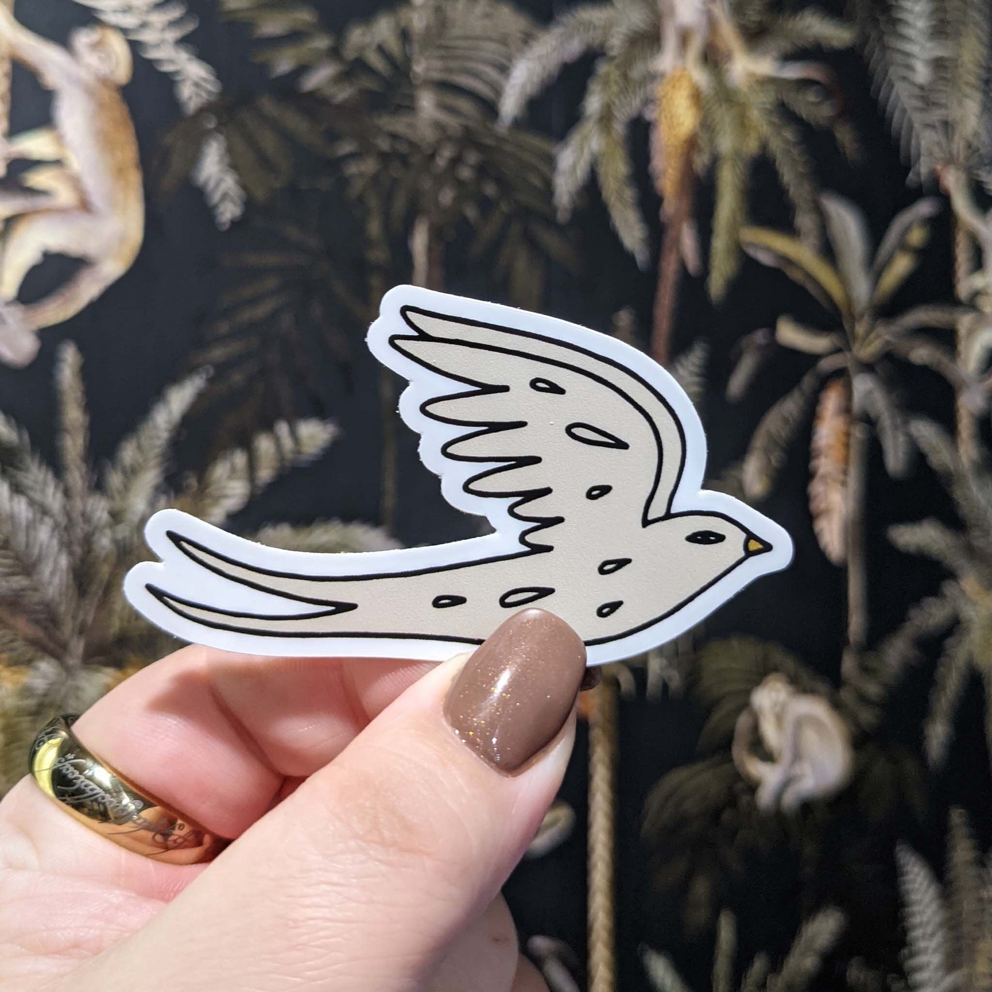 Indie Rose Swallow ~ vinyl sticker - Pae Pukapuka