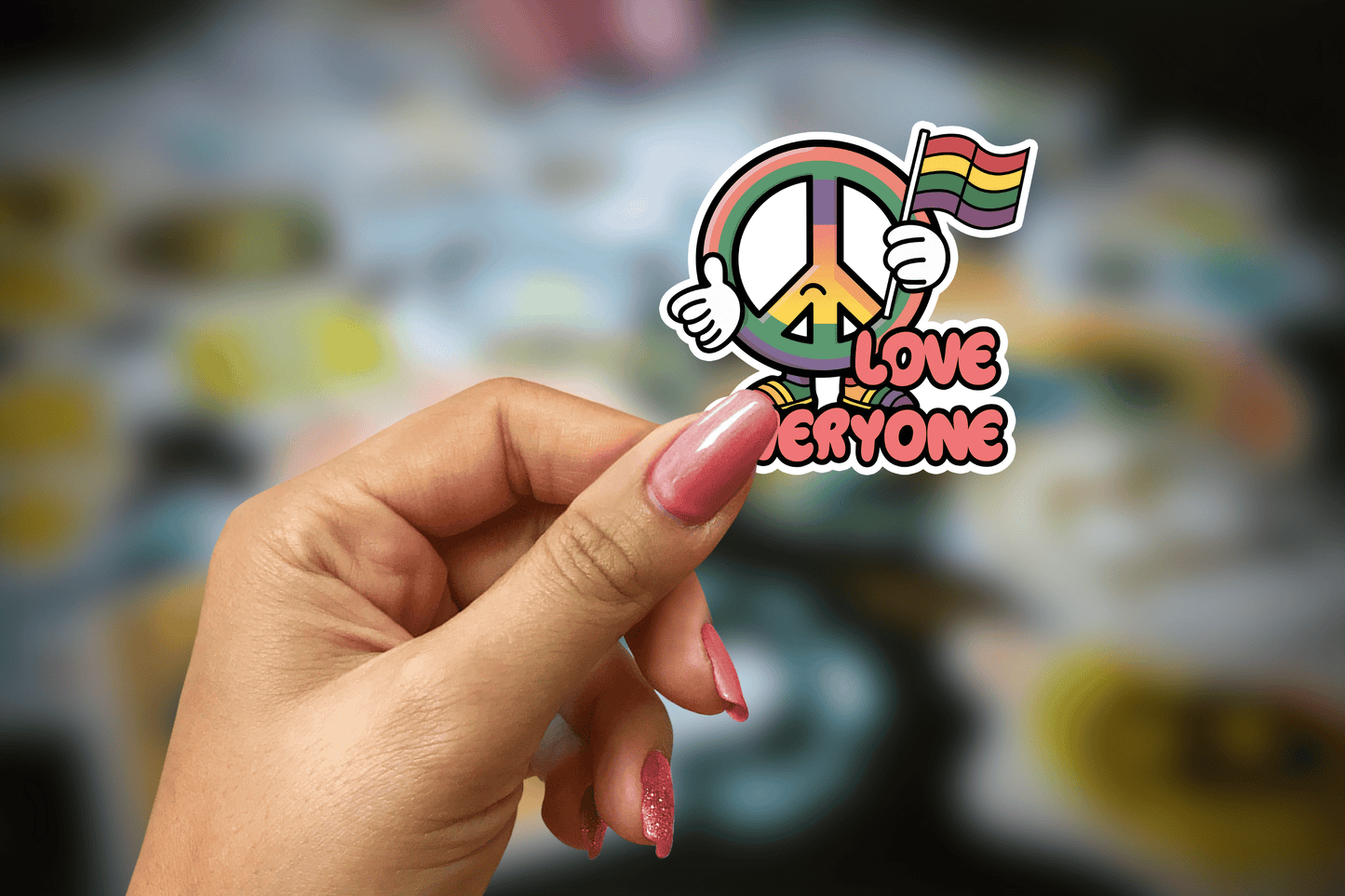 love everyone ~ pride ~ vinyl sticker - pae pukapuka